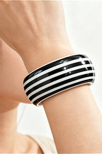 Black And White Striped Bracelet