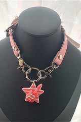 Punk Star Bass Metal Choker Necklace