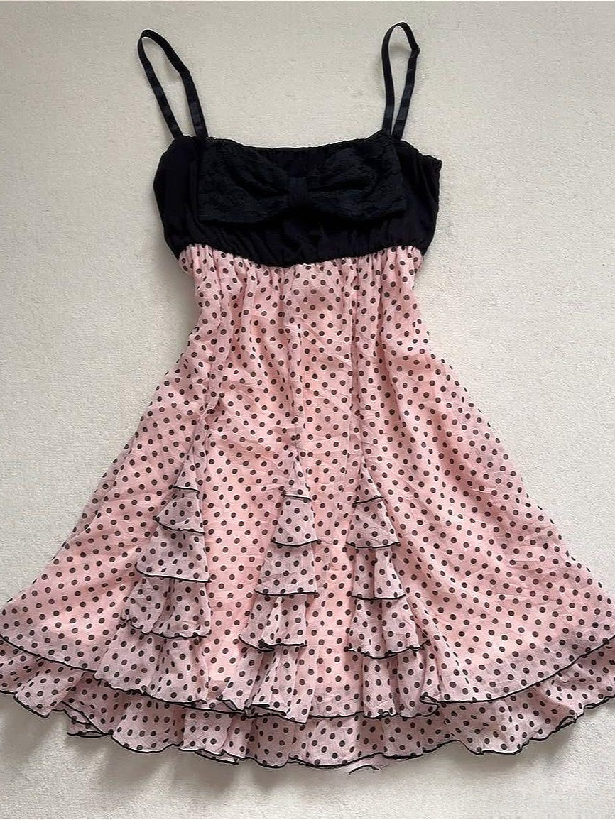 Sweet Y2K Polka Dot Lace Mini Dress Main image