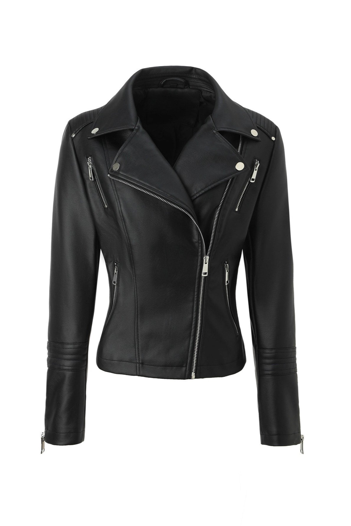 PU Leather Vintage Moto Plus-size Jacket Main image
