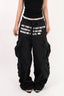 Letter Print Parachute Cargo Pants