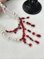 Gothic Dark Blood Drop Red Bead Tassel Waist Chain