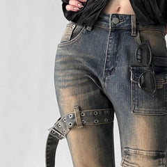 Vintage Washed Bootcut Pants