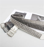 Vintage Punk Hollow Square Studded Belt