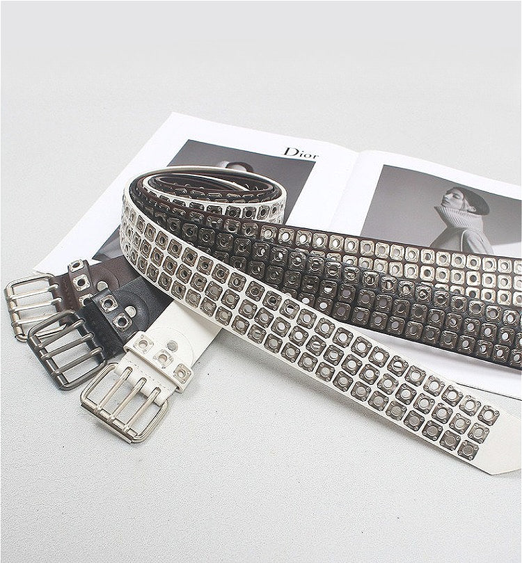 Vintage Punk Hollow Square Studded Belt