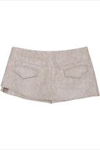 Lace-Up Faux Suede Mini Skirt