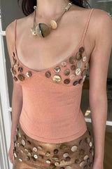 Gothic Button Slim Fit Tank Top