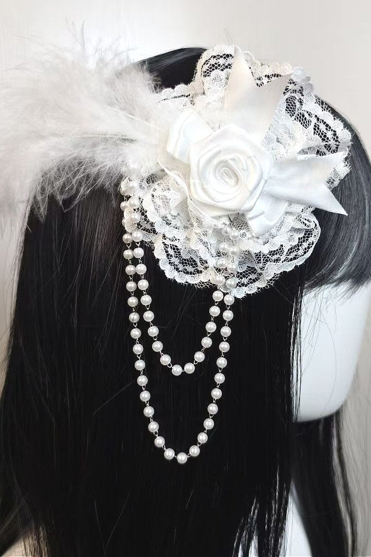 Gothic Lolita Lace Feather Hair Accs Main image