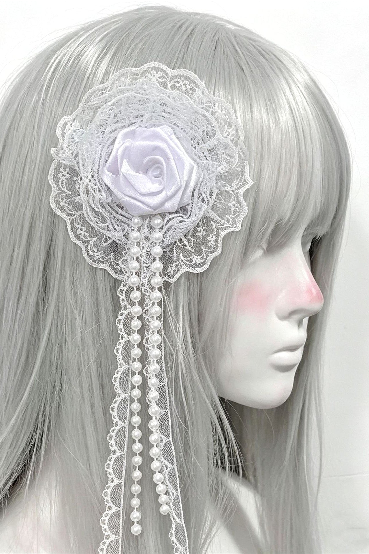 Black Gothic Lace Rose Barrette Hair Accs Main image