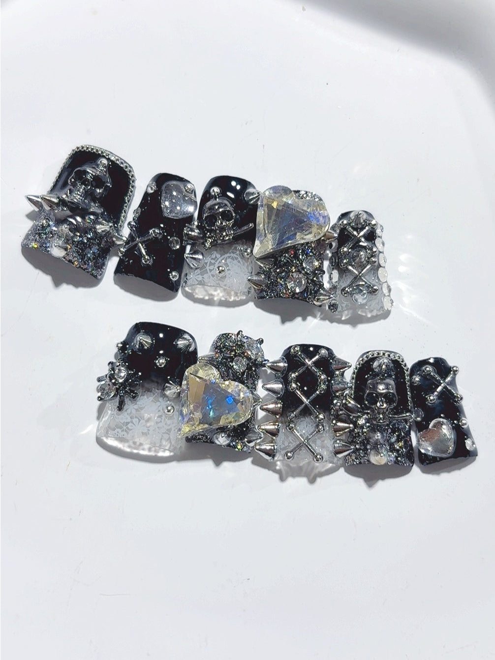Rivet Punk Spider Press On Nails