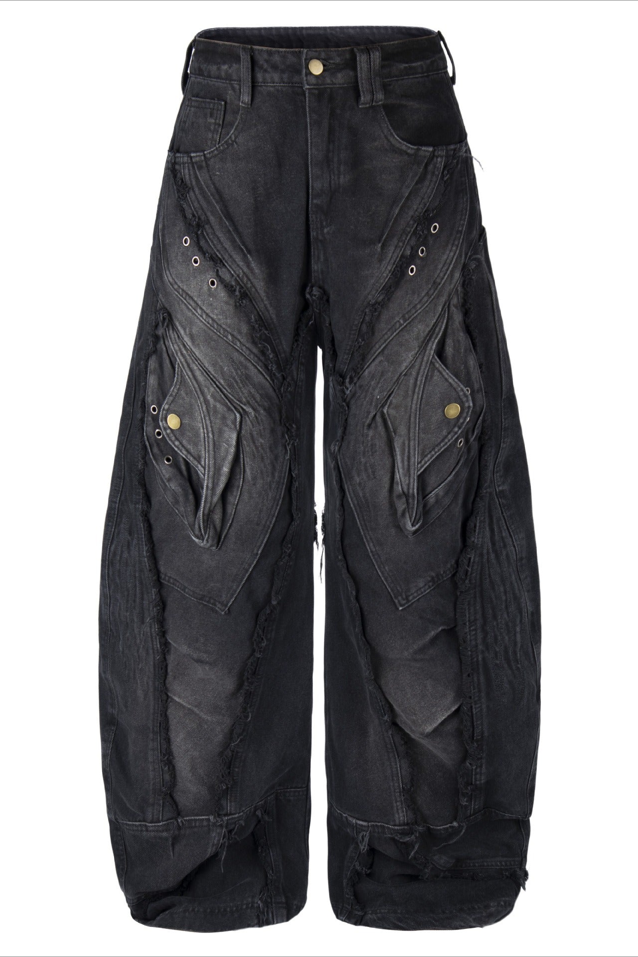 Gothic Frayed Tassel Distressed Straight Leg Pants Secondary image