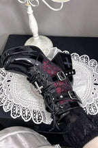 Cross Charm Lace Up Platform Boots