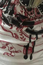 Cotton Vintage Punk V Neck Cropped Slim T-shirt