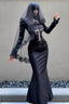 Gothic Lace Veil Cross Maxi Dress