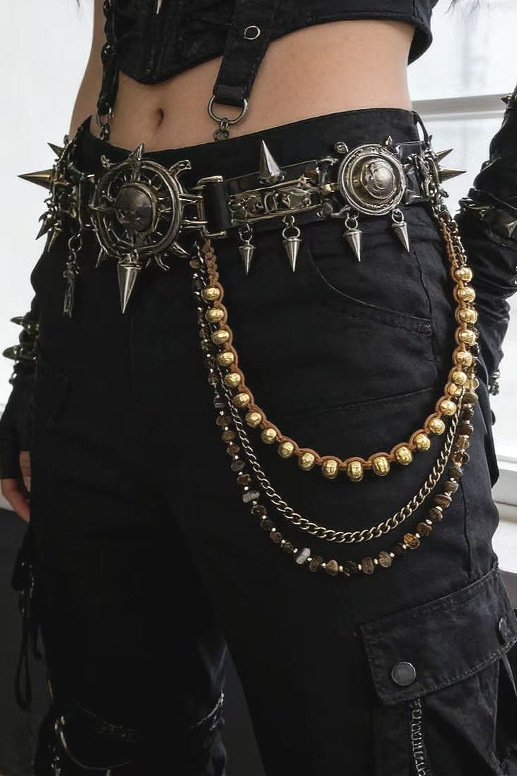 Street Punk Biker Ghost Head Waist Chain
