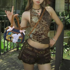 Vintage Punk Denim Shorts