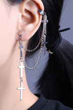 Tassel Cross Punk Minimal Earings