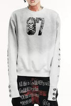 Skull Number Washed Graphic Sweatshirt