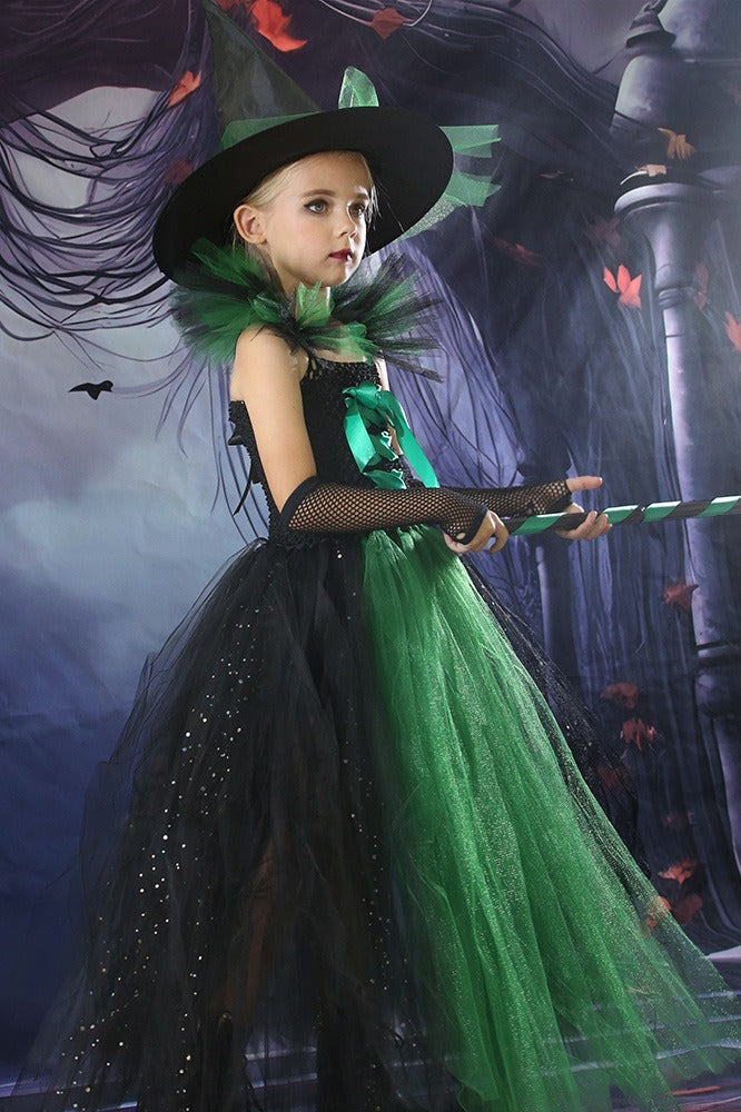 Witch Tutu Dress Kid Halloween Costume Main image