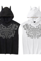 Hooded Graphic Sleeveless Tank Top