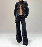 Stretch Grunge Flare Pants