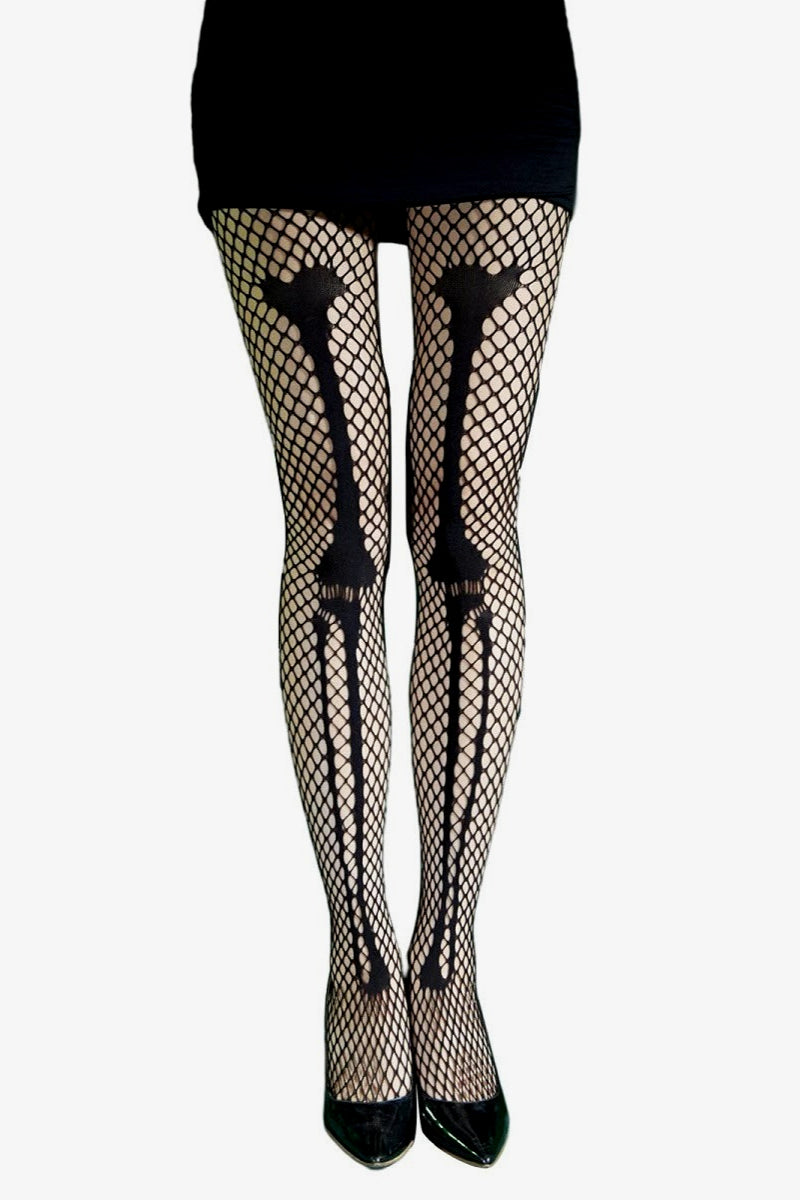 Gothic Skull Print Fishnet Socks Secondary image
