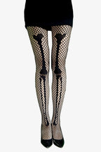 Gothic Skull Print Fishnet Socks