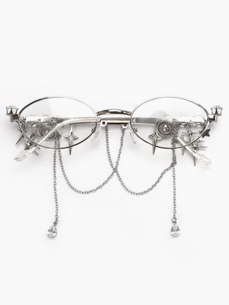 Vintage Y2K Rhinestone Drop Charm Glasses