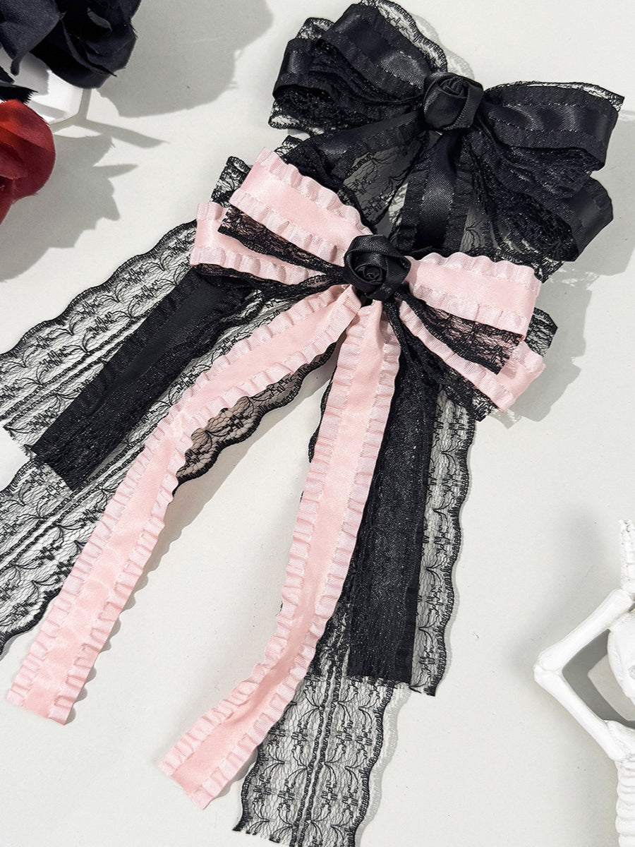 Lace Flower Bow Ribbon Hair Accs