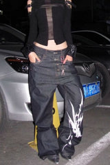 Thorn Totem Distressed Wide-Leg Plus Size Pants