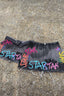Graffiti Washed Denim Mini Skirt