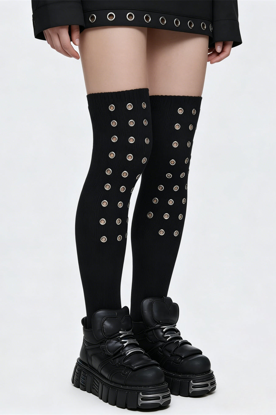 Y2K Hole Elastic Over The Knee Socks