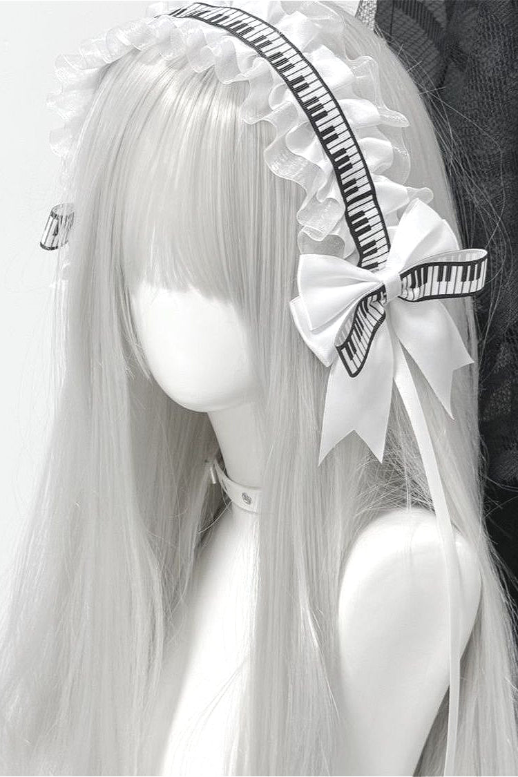 Lolita Piano Key Lace Bow Hair Accs Main image