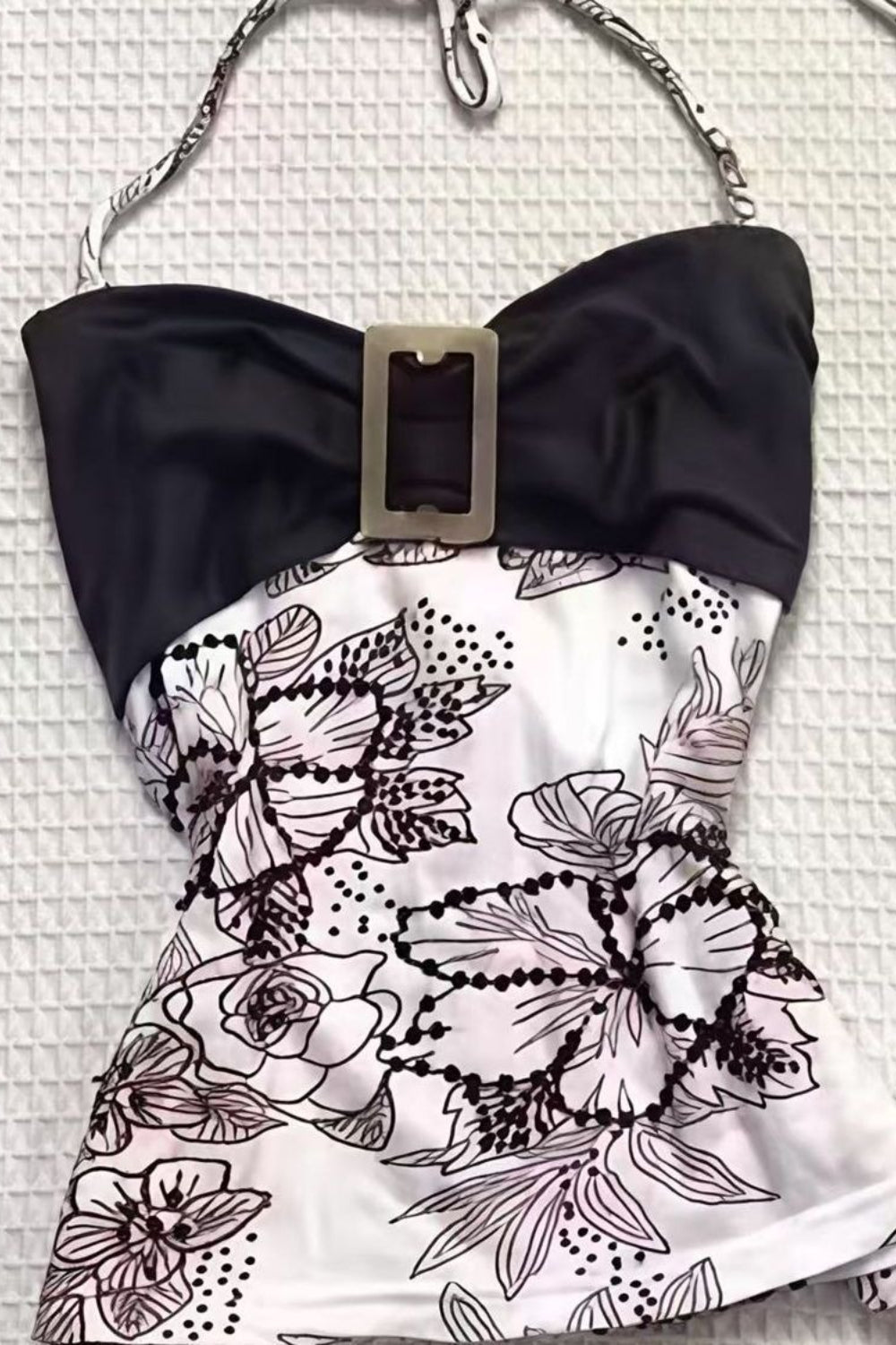 Floral Slim Tie Halter Top Secondary image