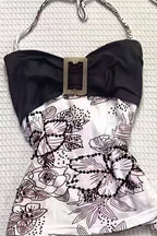 Floral Slim Tie Halter Top