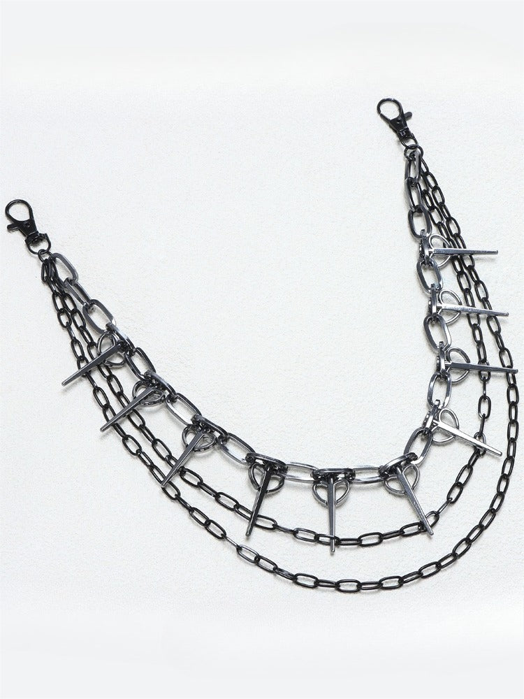 Heart Spiked Metal Waist Chain