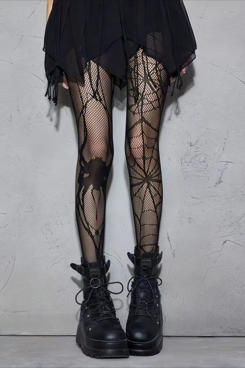 Spiderweb Openwork Full Length Socks