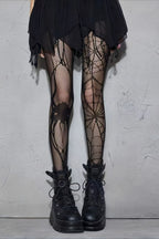 Spiderweb Openwork Full Length Socks
