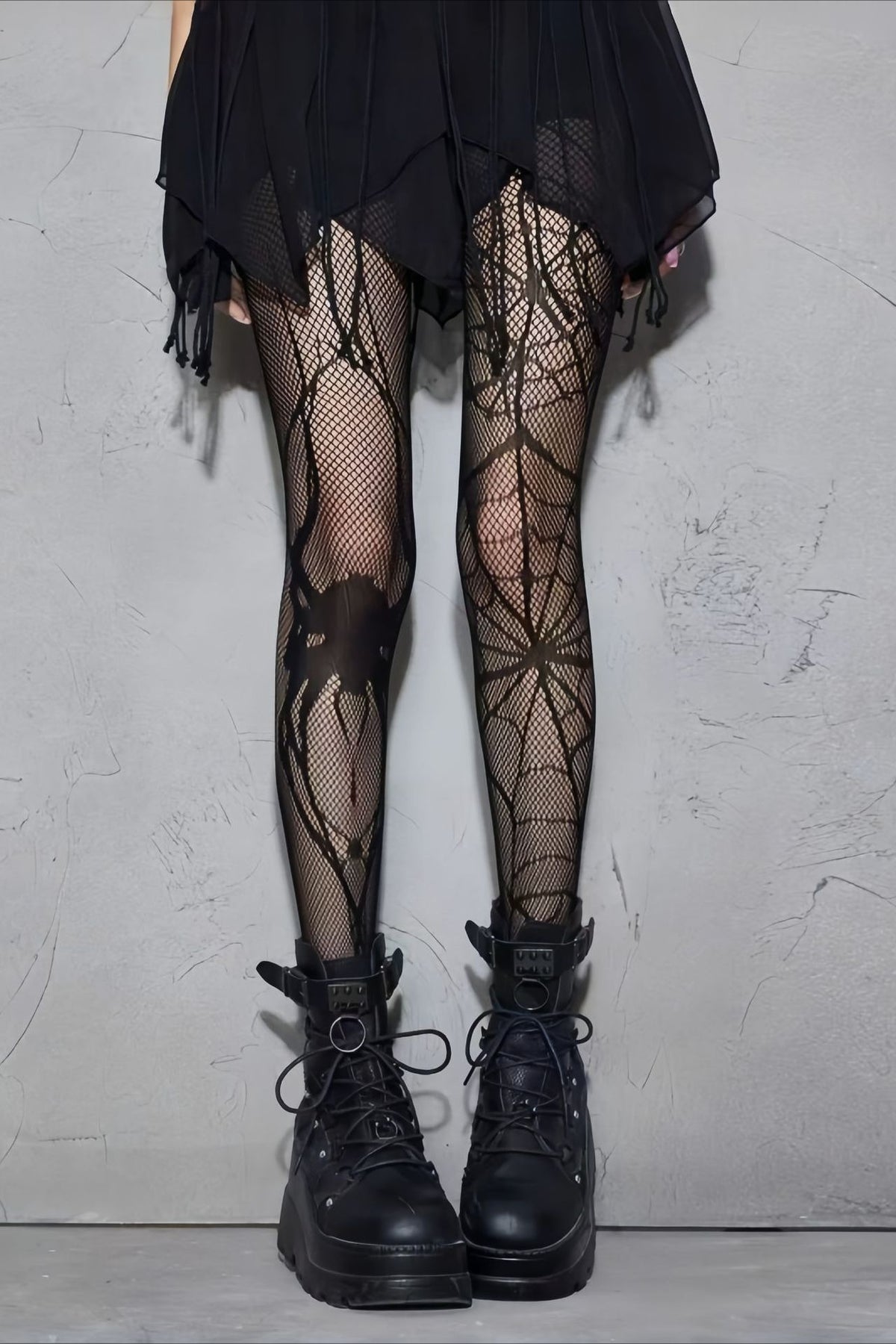 Spiderweb Openwork Full Length Socks