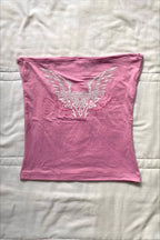 Y2K Wings Print Tube Tank Top