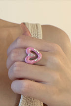 Enamel Oil Macaron Open Metal Ring