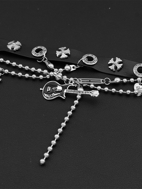 Chain Cross Guitar Strap Necklace