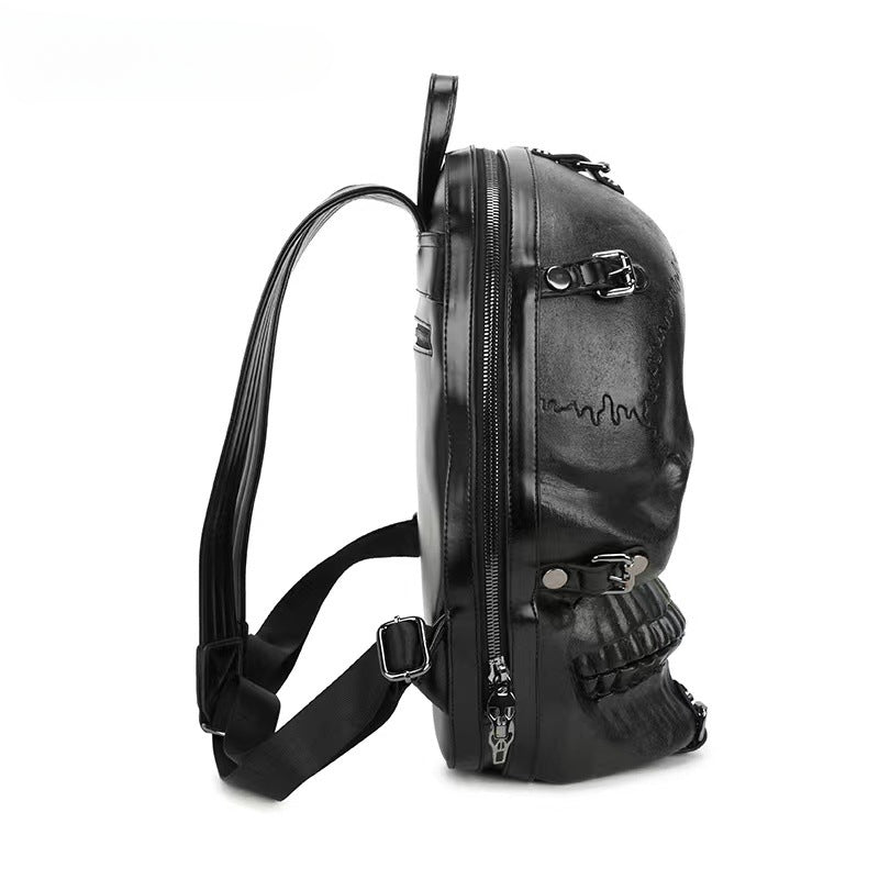 3D Skull Ghost Gothic Vintage Rivets Punk Travel Backpack Bag Halloween