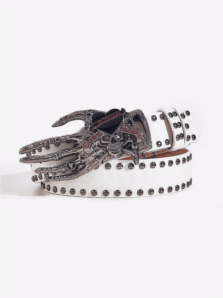 Skull Palm Pattern Punk Belt