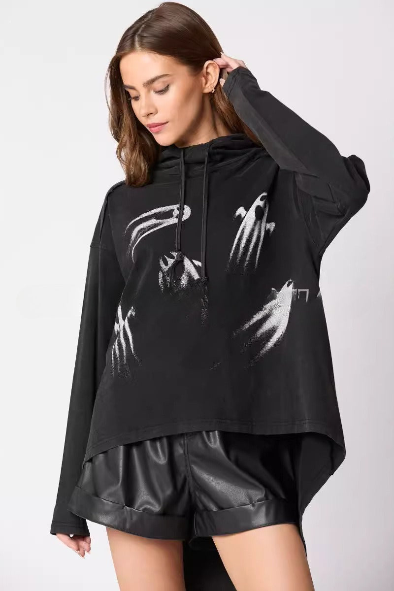 Halloween Ghost Print Hoodie Secondary image