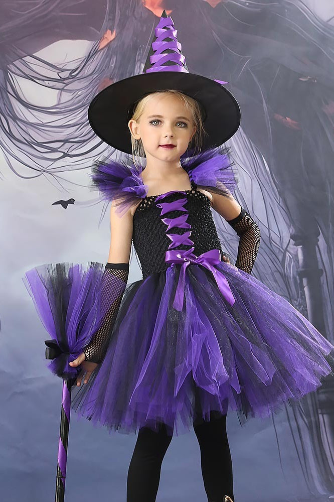 Witch Tulle Dress Kid Halloween Costume Secondary image