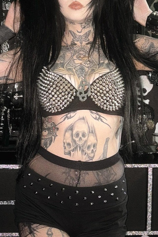 Dark Punk Rivet Embellished Corset