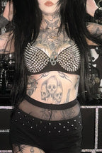 Dark Punk Rivet Embellished Corset