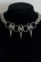 Skull Ring Spike Choker Necklaces