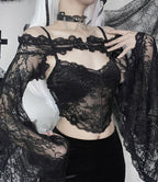 Lace Splice Sheer Long Sleeve Coat